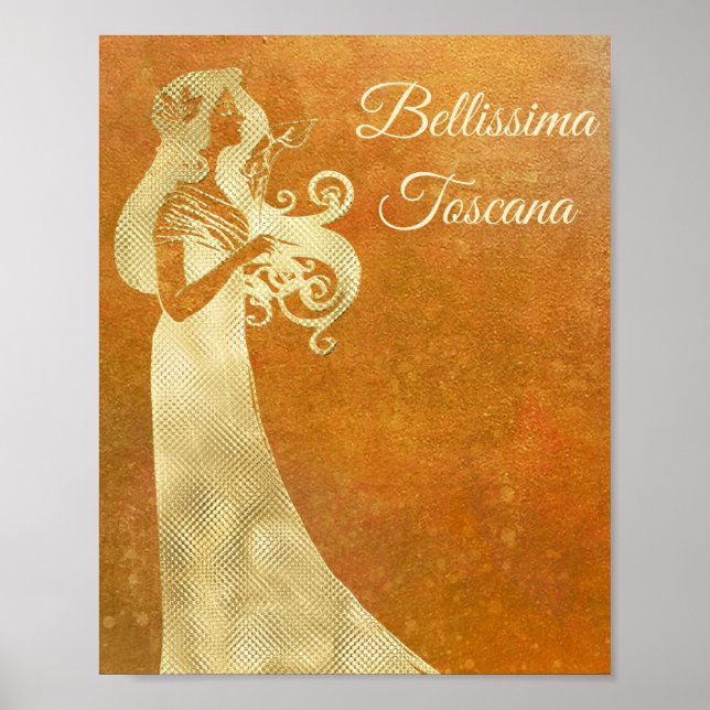 Póster *~* Bellissima Toscana lengua italiana Toscana Tos (Frente)
