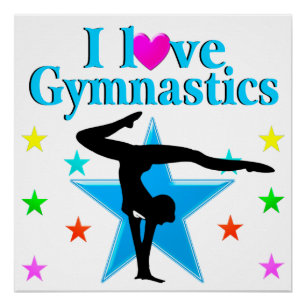 PÓSTER BELLO AZUL ME ENCANTA EL DISEÑO DE GIMNASTICAS