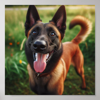 Póster bello malinois belga