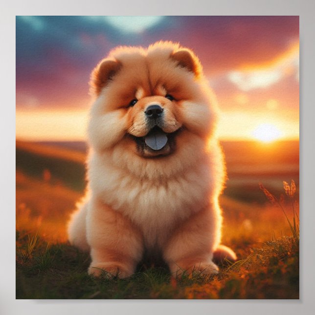 Póster bello perrito Chow Chow (Frente)