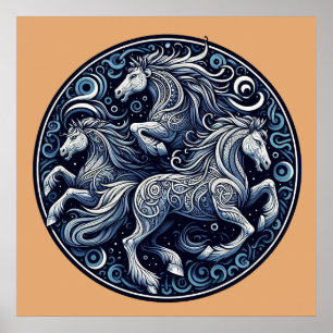 Póster "Bellos caballos místicos" 12