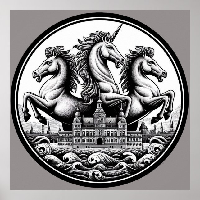 Póster "Bellos caballos místicos" 17 (Frente)