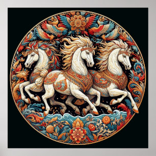 Póster "Bellos caballos místicos" 21