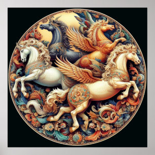Póster "Bellos caballos místicos" 22