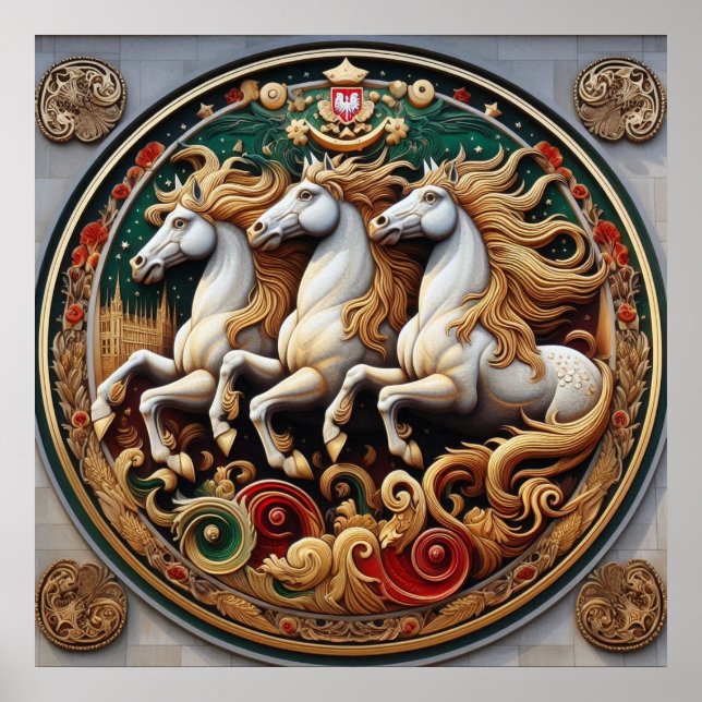 Póster "Bellos caballos místicos" 27 (Frente)