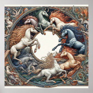 Póster "Bellos caballos místicos" 38