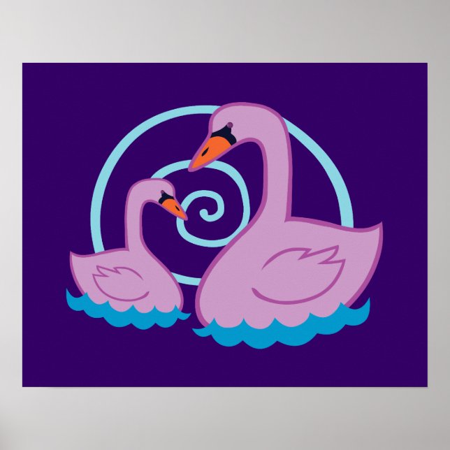 Póster Bellos Cisnes (Frente)