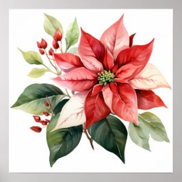 Póster Bellos Navidades rojos Poinsettia