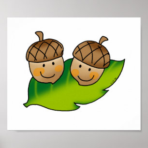 Póster bellotas lindas