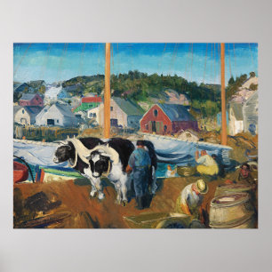 Póster Bellows - Equipo Ox, embarcadero en Matinicusm