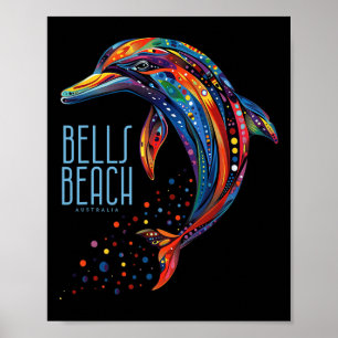 Póster Bells Beach Australia Surfista Vintage Retro Surf