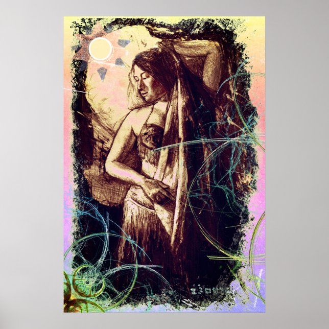 Póster Belly bailarina con una estrella (Frente)