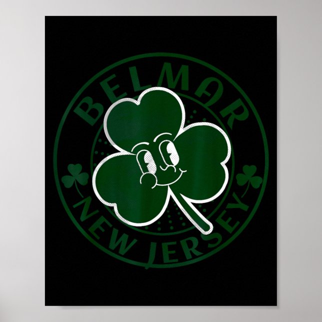 Póster Belmar New Jersey Irish Shamrock Nj Retro Souvenir (Frente)