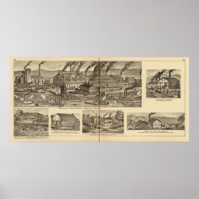 Póster Belmont Nail Works, Wheeling (Frente)