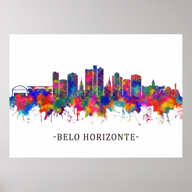 Póster Belo Horizonte Brazil Skyline (Frente)