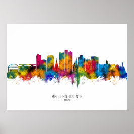 Póster Belo Horizonte Brazil Skyline