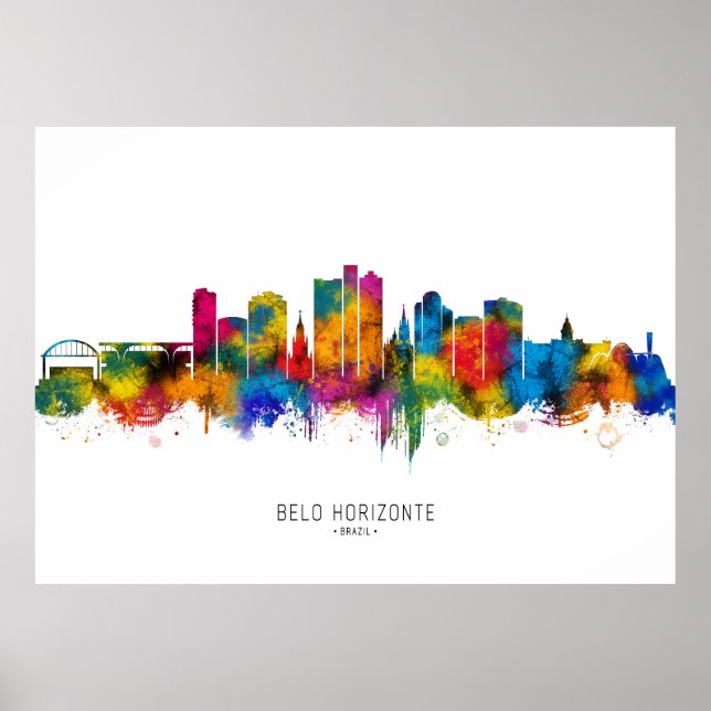 Póster Belo Horizonte Brazil Skyline (Frente)