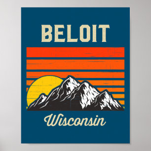 Póster Beloit Wisconsin Retro City State USA