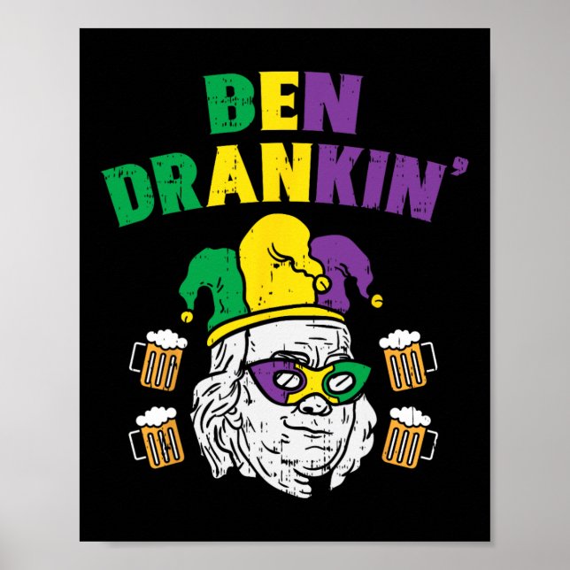 Póster Ben Drankin Franklin Presidente Estadounidense Fun (Frente)