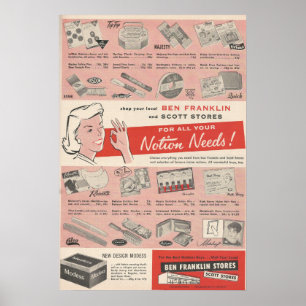 Póster Ben Franklin Ad 1959