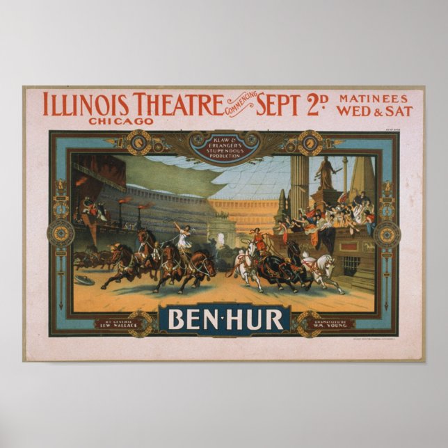 PÓSTER BEN HUR VINTAGE TEATRO REPRESENTACIÓN POSTER (Frente)