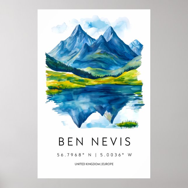 Póster Ben Nevis Acuarela 1 (Frente)