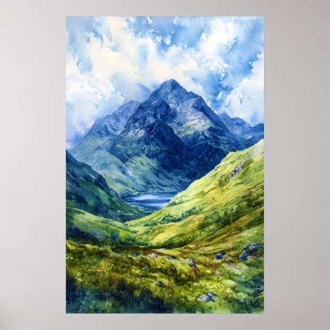 Póster Ben Nevis Acuarela 2 (Frente)