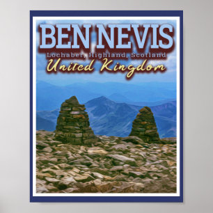 PÓSTER BEN NEVIS MOUNTAIN - FORT WILLIAM - ESCOCIA UK