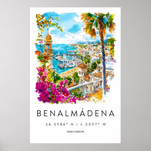 Póster Benalmadena Acuarela 1