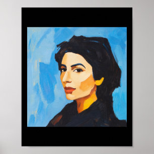 Póster Benazir Bhutto estilo de pintura post-impresionist