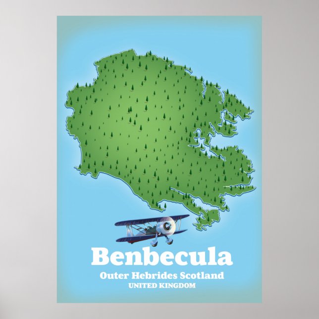 Póster Benbecula Hébridas Exteriores Escocia (Frente)