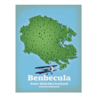 Póster Benbecula Hébridas Exteriores Escocia