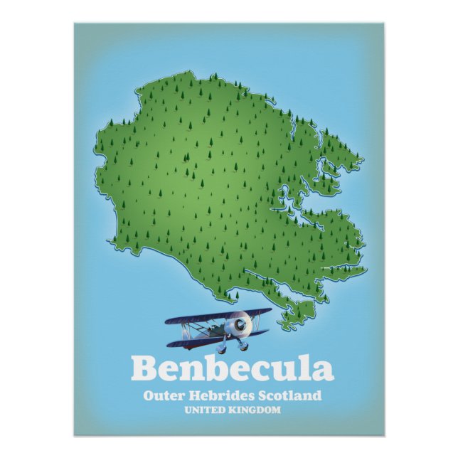 Póster Benbecula Hébridas Exteriores Escocia (Anverso)