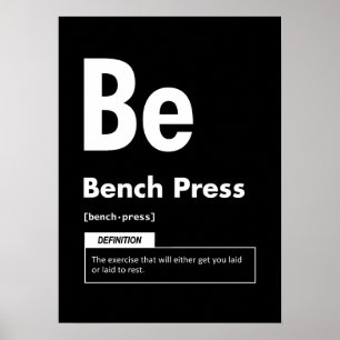 Póster Bench Press - Tabla periódica - Meme divertido de 