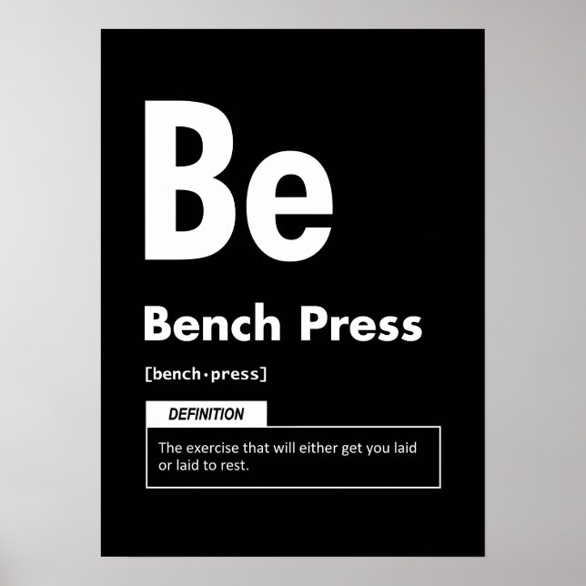 Póster Bench Press - Tabla periódica - Meme divertido de  (Frente)