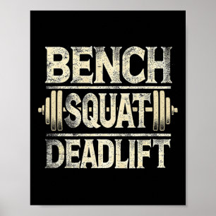 Póster Bench Squat Deadlift Barbell Bodybuilding