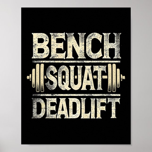 Póster Bench Squat Deadlift Barbell Bodybuilding (Frente)