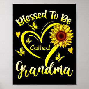 Póster Bendecida por ser llamada abuela floral de girasol