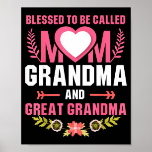 Póster Bendecida por ser llamada mamá bisabuela día de la