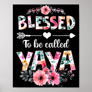 Póster Bendecida por ser llamada yaya camiseta divertida