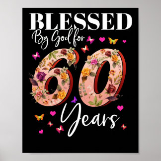Póster Bendecido por Dios durante 60 años cumpleaños