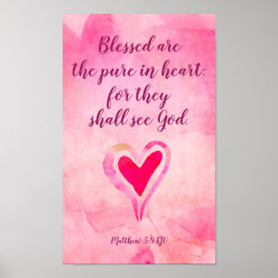 Póster Bendecidos son los puros en el corazón - Mateo 5:8