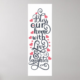 Póster Bendice Nuestro Hogar Con Amor Y Risa