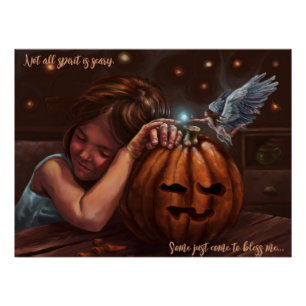 Póster Bendición angelical halloween arte lindo