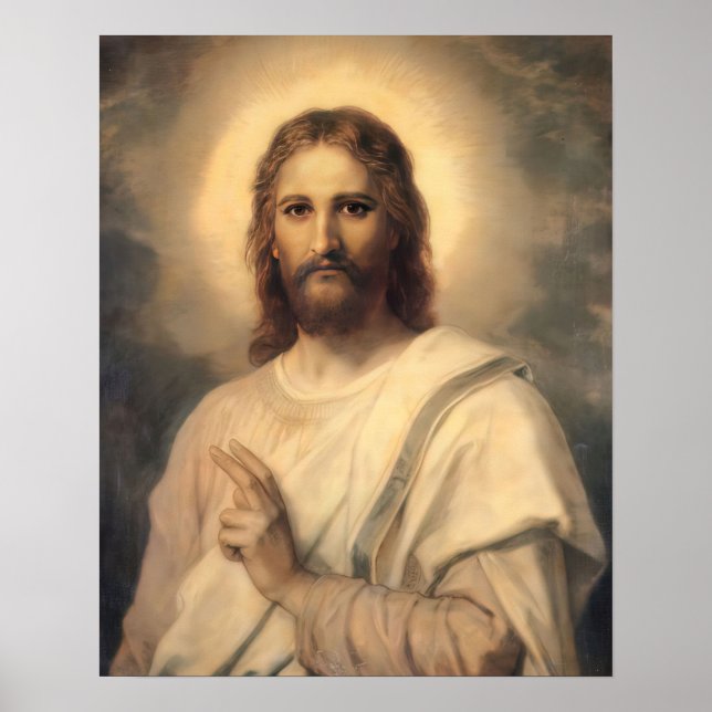 Póster Bendición de Jesucristo por Hofmann (Frente)