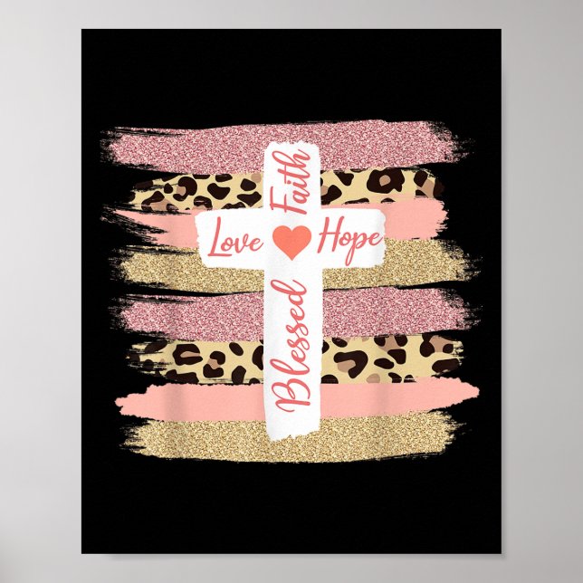 Póster Bendición de la fe cristiana amor esperanza - Chit (Frente)