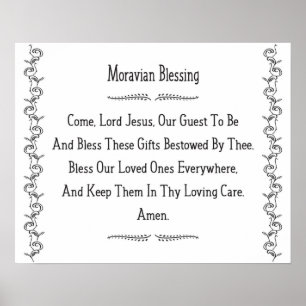 Póster Bendición de Moravian - viejo rezo de Salem