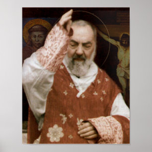 Póster Bendición de San Padre Pío.