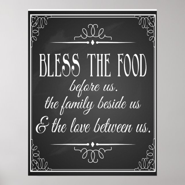 Póster Bendición esta comida para la recepción de bodas I (Frente)