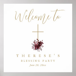 Póster Bendición floral entre madre cristiana y bebé